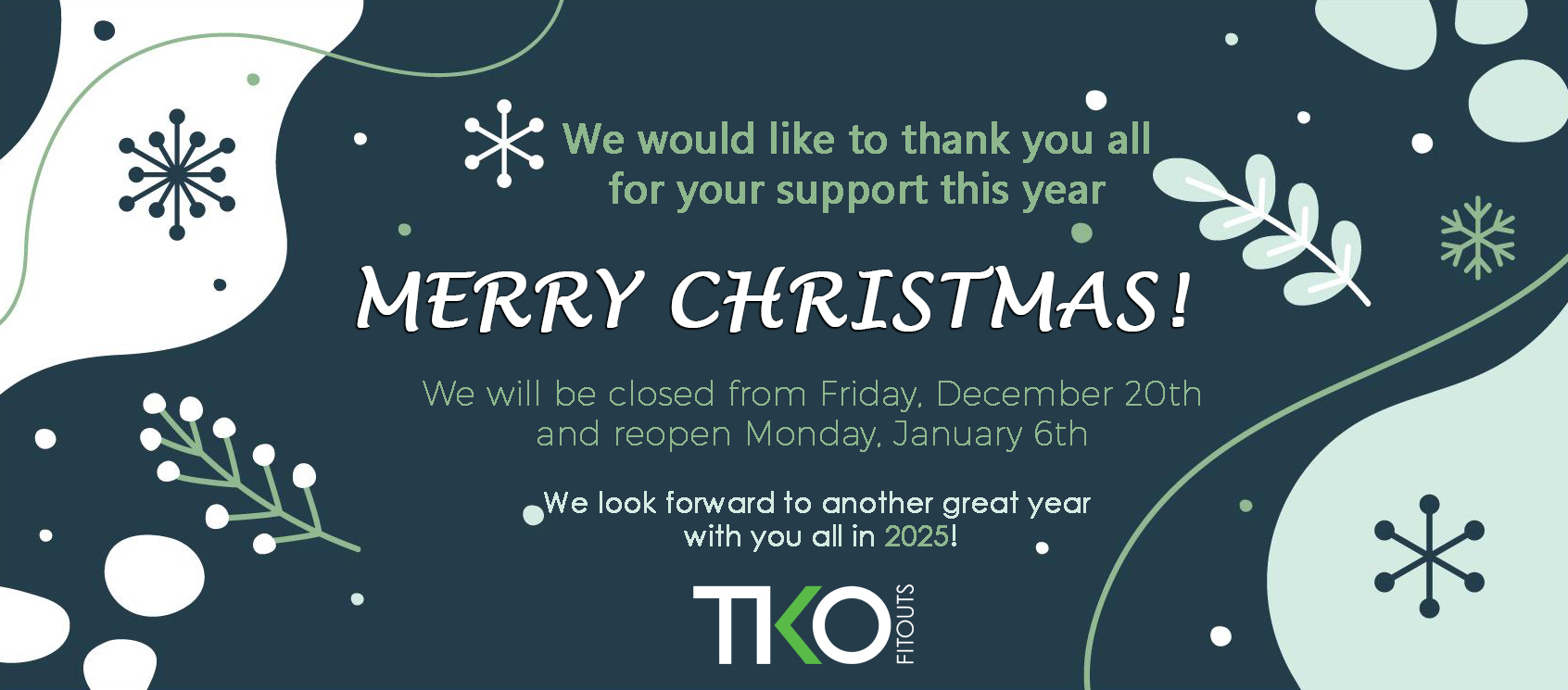 2024 Christmas Closure - TKO Fitouts, Office Fitouts Perth